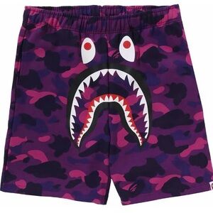 Purple Camo Shark Face Shorts